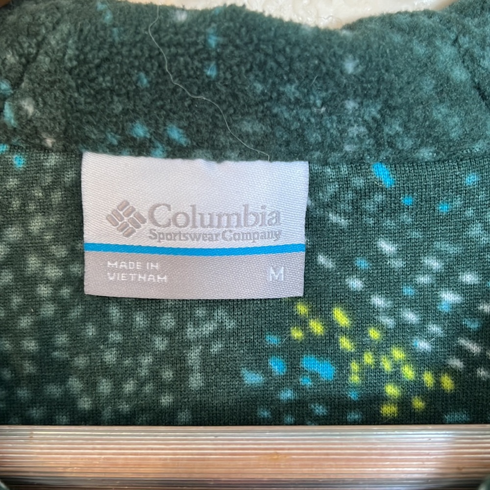 Green Print Columbia Fleece Pullover - Picture 5 of 8